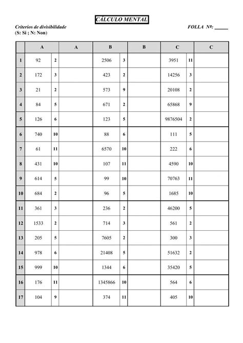 Critérios de divisibilidade interactive worksheet .